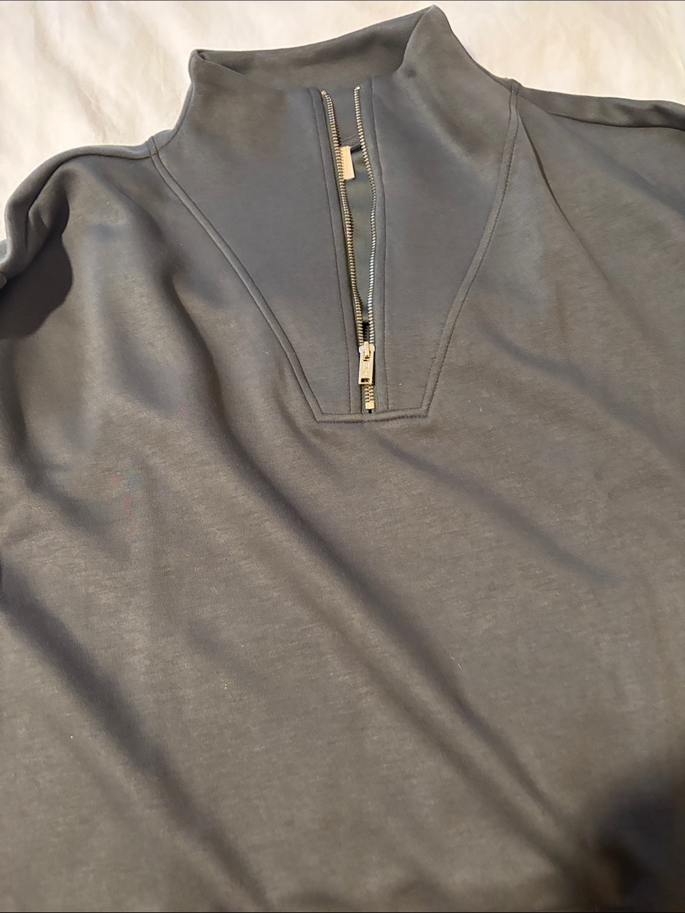 Women’s Elie Tahari Half-Zip Sweatshirt and Pant khaki army green color